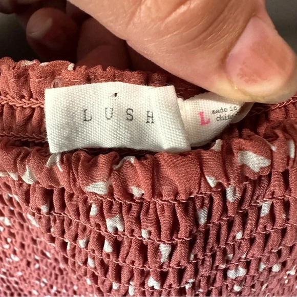 Lush Cropped top. Sheer sleeves. Square Neck. Large. EUC - Picture 3 of 5